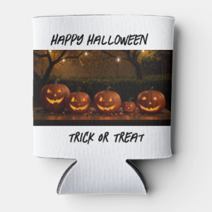 Enfriador De Latas Halloween feliz, calabazas esculpidas