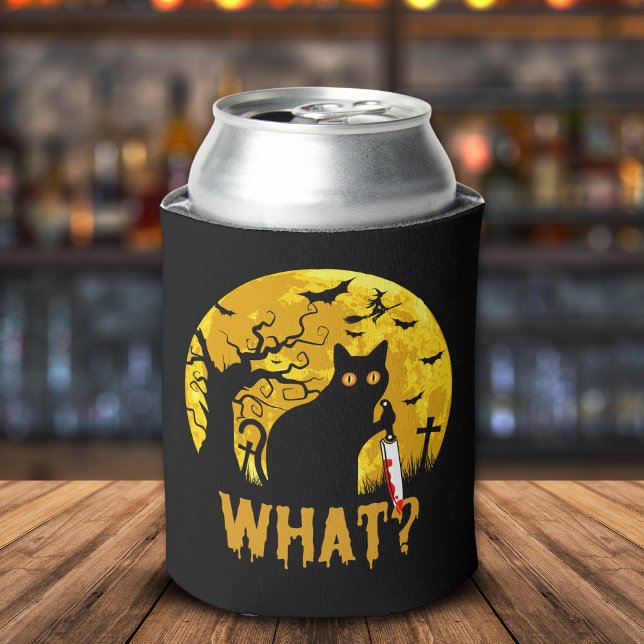 Enfriador De Latas Halloween Gato Negro What? (Subido por el creador)