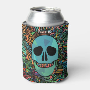 Enfriador De Latas Halloween Hippie Skull Thunder_Cove