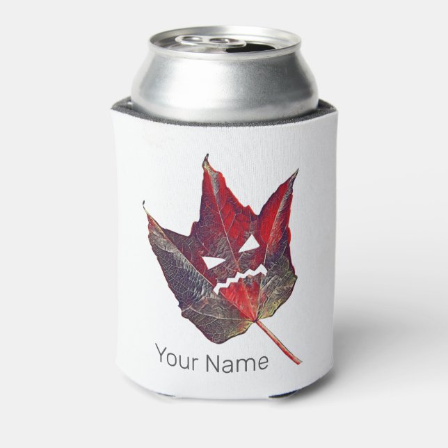 Enfriador De Latas Halloween otoño Foliage Leaf Fall Acción de Gracia (Reverso de la lata)