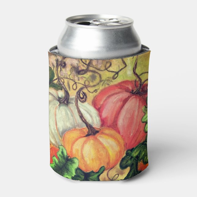 Enfriador De Latas Halloween Refrigerador de bebidas de calabazas (Lata Anverso)