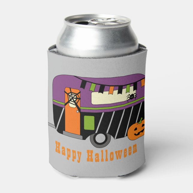 Enfriador De Latas Halloween RV Camper (Lata Anverso)