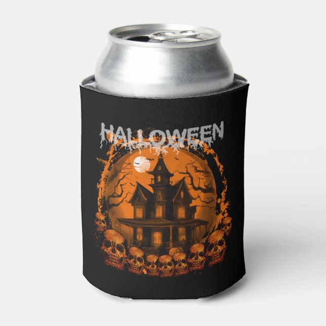 ENFRIADOR DE LATAS HALLOWEEN SCARY HAUNTED HOUSE HALLLS (Lata Anverso)
