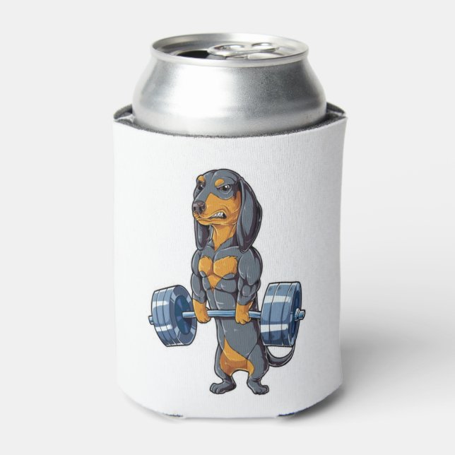 Enfriador De Latas Halterofilia de Dachshund (Lata Anverso)