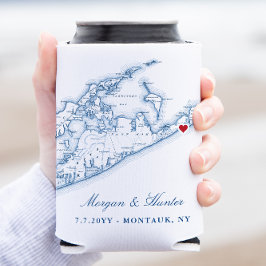 Enfriador De Latas Hamptons Montauk Boda Favor del Consumidor