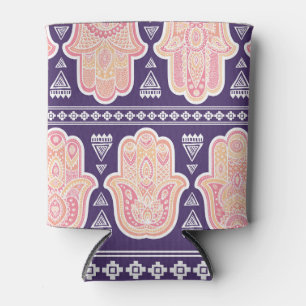 Enfriador De Latas Hamsa india dibujada a mano, patrón sin fisuras.