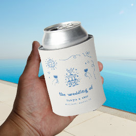 Enfriador De Latas Hand Drawn Champagne Discoteca Francesa Favor de l