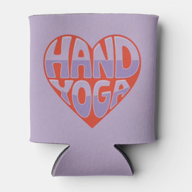 Enfriador De Latas Hand Yoga Red Lavender Can Sleeve (Anverso)