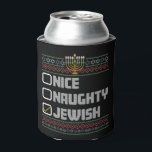 Enfriador De Latas Hanukkah, Navidades judíos judíos de Santa Ugly<br><div class="desc">Hanukkah,  Navidades judíos judíos de Santa Ugly</div>
