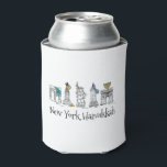 Enfriador De Latas Hanukkah NYC vacaciones judías Chanukah<br><div class="desc">Cuenta con un original ilustracion con lápiz y tinta de una fila de monumentos clásicos de la ciudad de Nueva York, "vestidos" para la festividad de Hanukkah. ¡Genial para cualquiera que viva o ame NYC! ¿No ves exactamente lo que buscas? ¿Necesita ayuda con la personalización? Haga clic en "Recaucaheartsny" (esquina...</div>