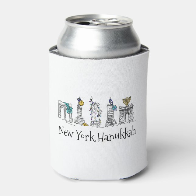Enfriador De Latas Hanukkah NYC vacaciones judías Chanukah (Lata Anverso)