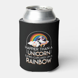 Enfriador De Latas Happier unicornio comiendo pasteles arcoiris