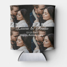 Enfriador De Latas Happy anniversary photo collage name date simple w