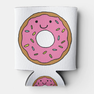 Enfriador De Latas Happy Donut Graphical Colorful Pink Donut Clipart