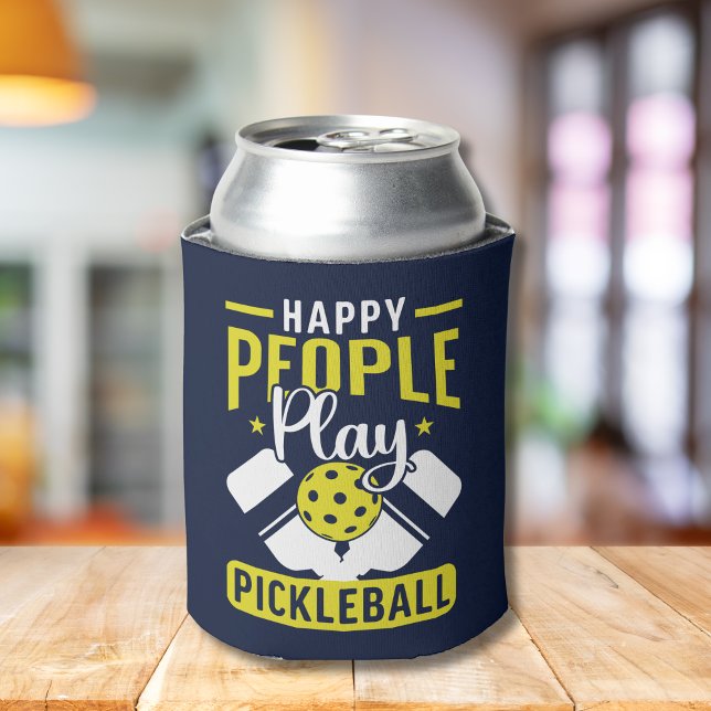 Enfriador De Latas Happy People Play Pickleball Funny Pickleball (Subido por el creador)