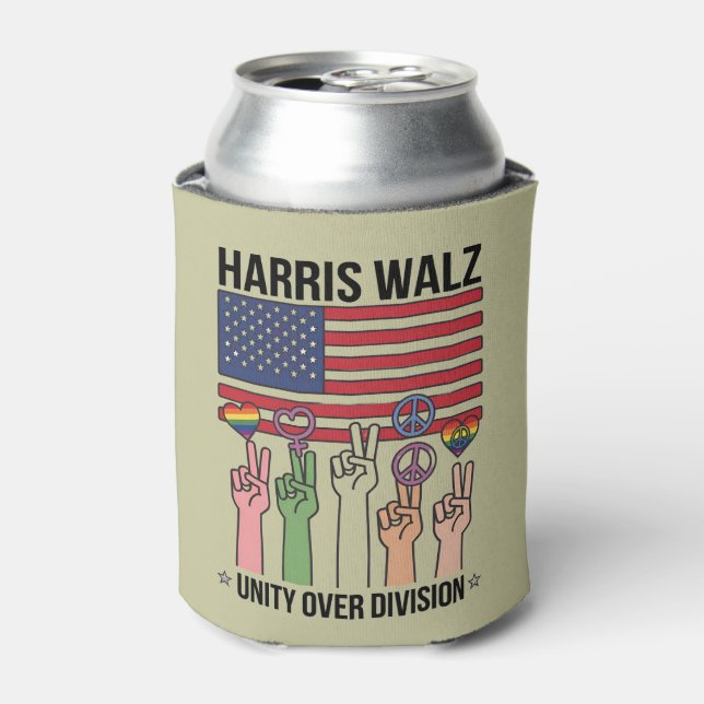 Enfriador De Latas Harris Waltz 2024 Unity Over Division (Lata Anverso)