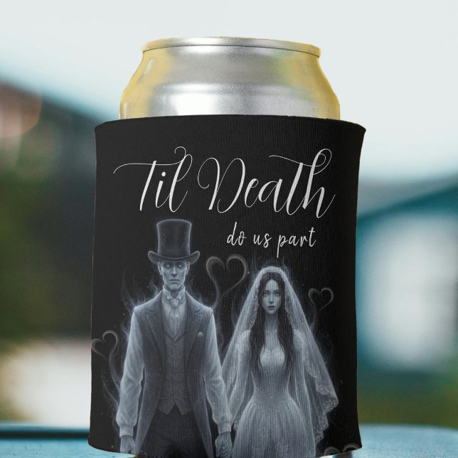 Enfriador De Latas Hasta La Muerte Nos Parecen Fantasma Boda Gótico (Til Death Do Us Part Ghost Gothic Wedding Can Cooler
)