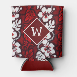 Enfriador De Latas Hawai Hibiscus Flowers Luau Fiesta Monograma