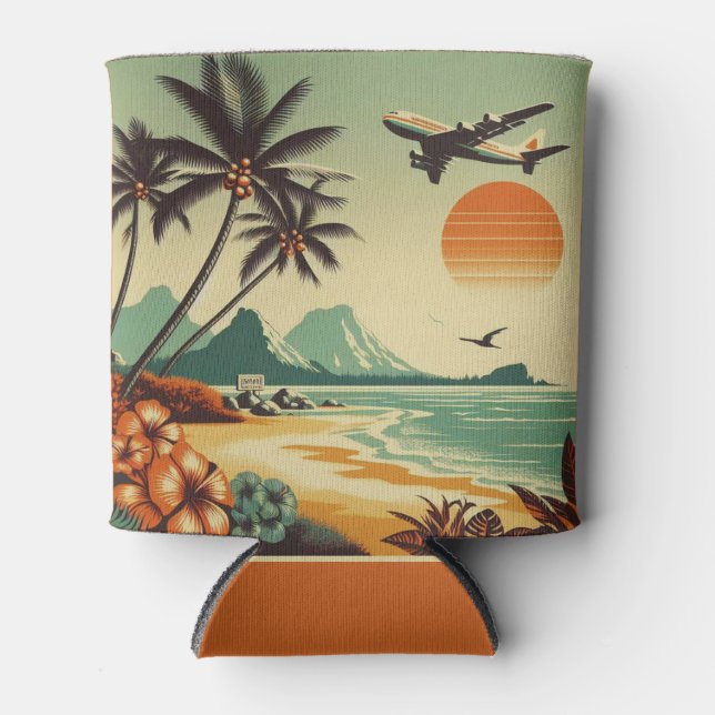 Enfriador De Latas Hawai vintage/Tropical (Anverso)