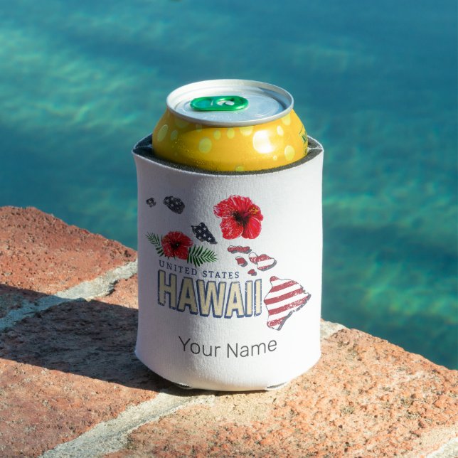 Enfriador De Latas Hawaii Mapa del Estado Retro de Estados Unidos USA (Piscina in situ)