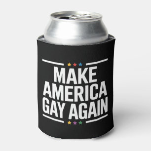 Enfriador De Latas Haz América Gay de Nuevo Divertido Mes del Orgullo