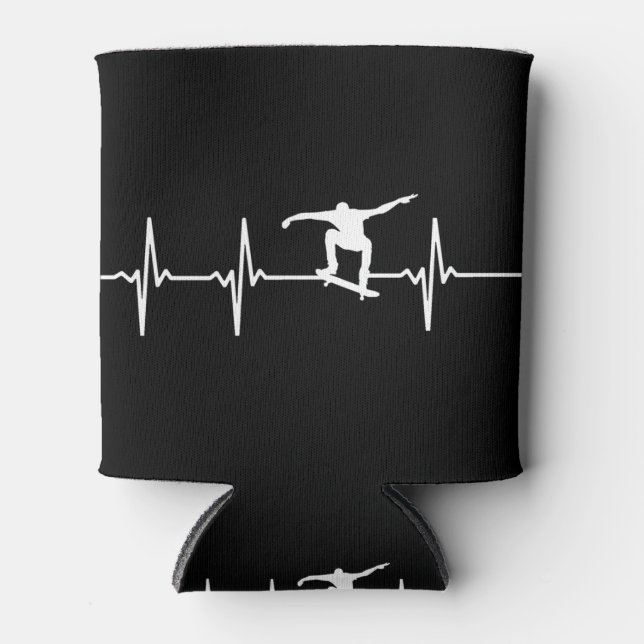 Enfriador De Latas Heartbeat de Skateboard (Anverso)