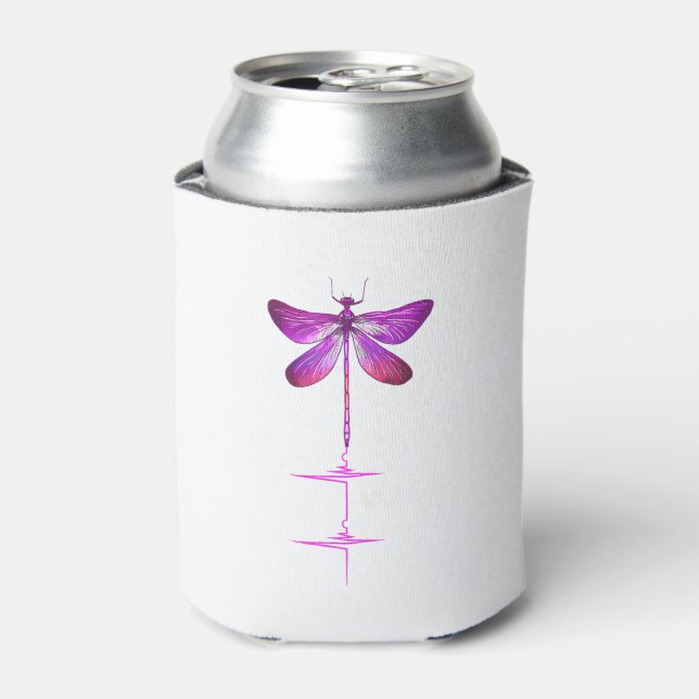 Enfriador De Latas Heartbeat EKG Pulse Dragonfly Lovers Nature Insect (Lata Anverso)