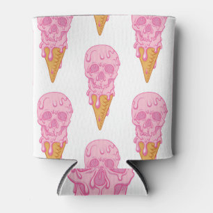 Enfriador De Latas Helado de cráneo rosado, patrón sin costuras.