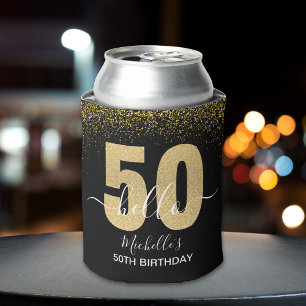 Enfriador De Latas Hello 50! - Birthday 50th Women's Gold glitter