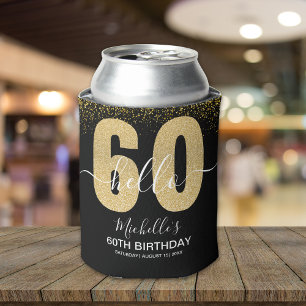 Enfriador De Latas Hello 60! - Elegant 60th Birthday Woman