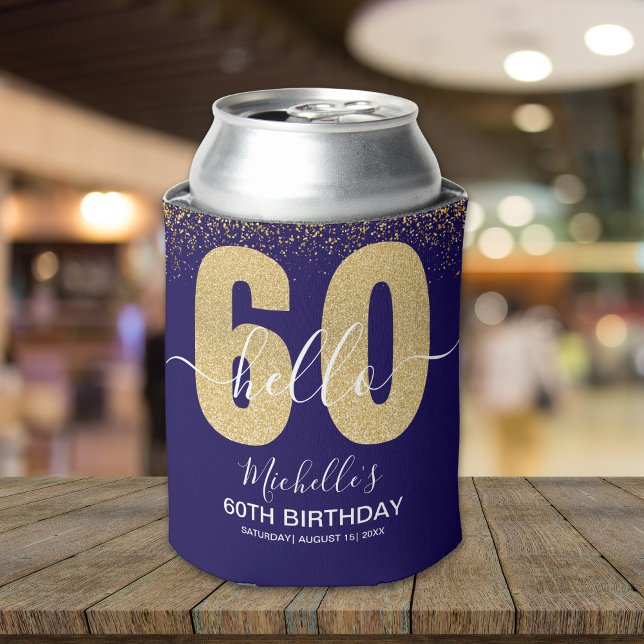 Enfriador De Latas Hello 60! - Elegant 60th Birthday Woman (Subido por el creador)