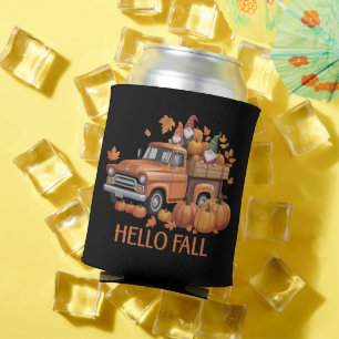 Enfriador De Latas Hello Fall Pumpkin Pickup Truck Gnome Otumn Tree