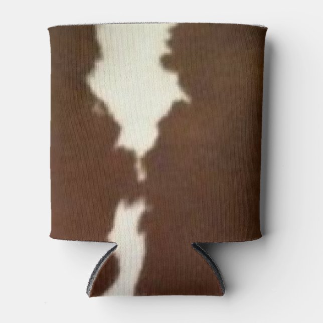 Enfriador De Latas Hereford Brown y White Faux Piel de vaca Refrigera (Anverso)