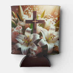 Enfriador De Latas Hermosa cruz de lirio de Pascua