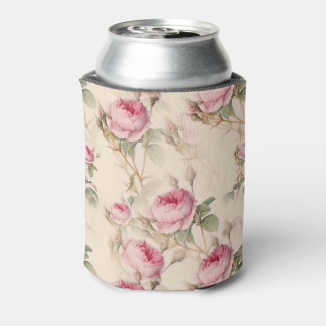 Enfriador De Latas Hermosa Floral Vintage (Reverso de la lata)