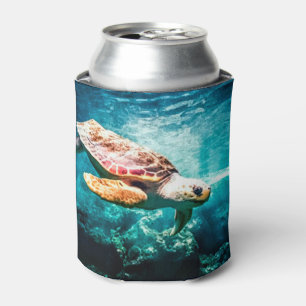 Enfriador De Latas Hermosa imagen submarina de una tortuga marina