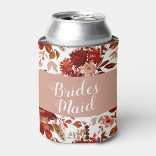 Enfriador De Latas Hermosa Rusa Floral Marcada acuarela Bridesmaid