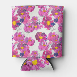 Enfriador De Latas Hermosas flores acuarela Patrón acrílico