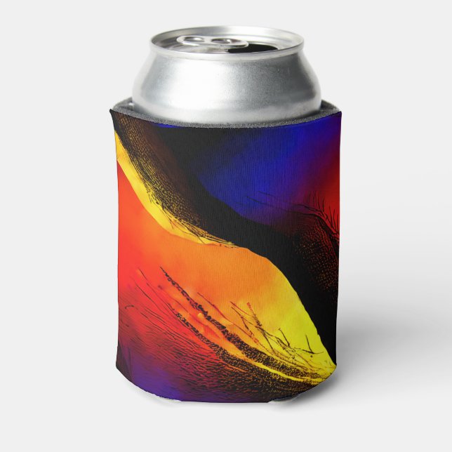 Enfriador De Latas Hermoso arte abstracto sobre fondo oscuro (Reverso de la lata)