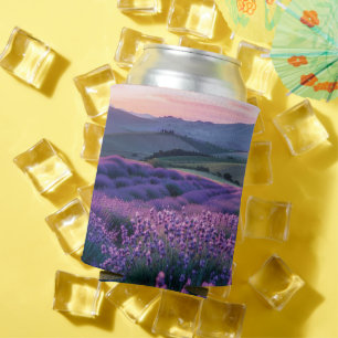 Enfriador De Latas Hermoso campo de lavanda al atardecer