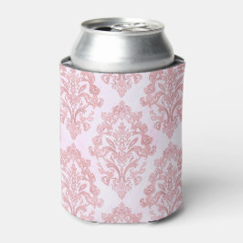 Enfriador De Latas Hermoso en rosa patrón victoriano de damasco con a