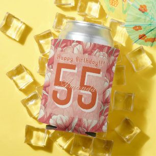 Enfriador De Latas Hermoso evento de cumpleaños con tema de tulipanes