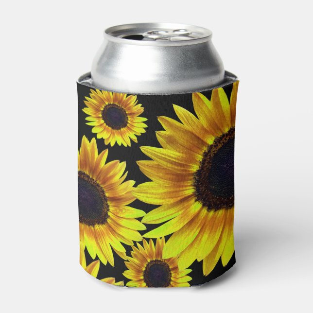 Enfriador De Latas Hermoso girasol amarillo brillante - (Lata Anverso)