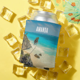 Enfriador De Latas Hermoso paraíso tropical de arena