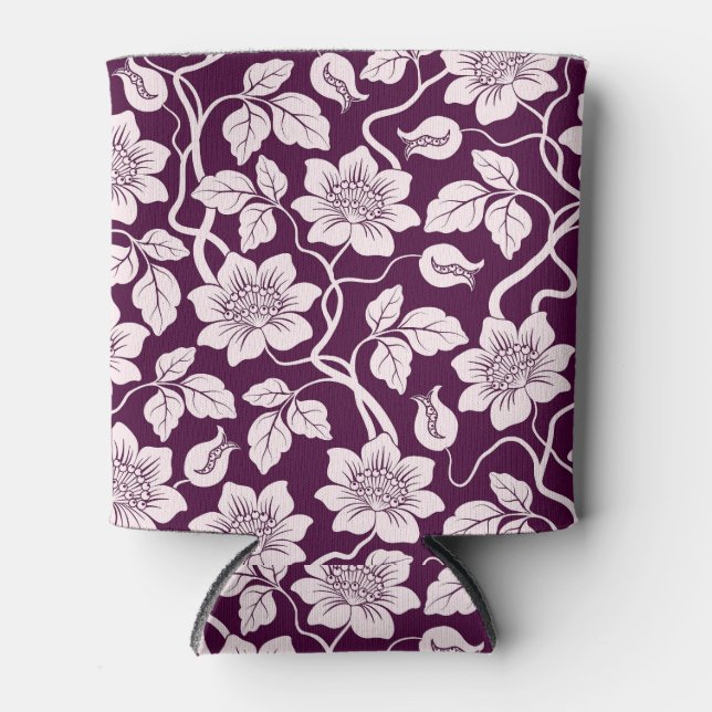 Enfriador De Latas Hermoso patrón floral (Anverso)