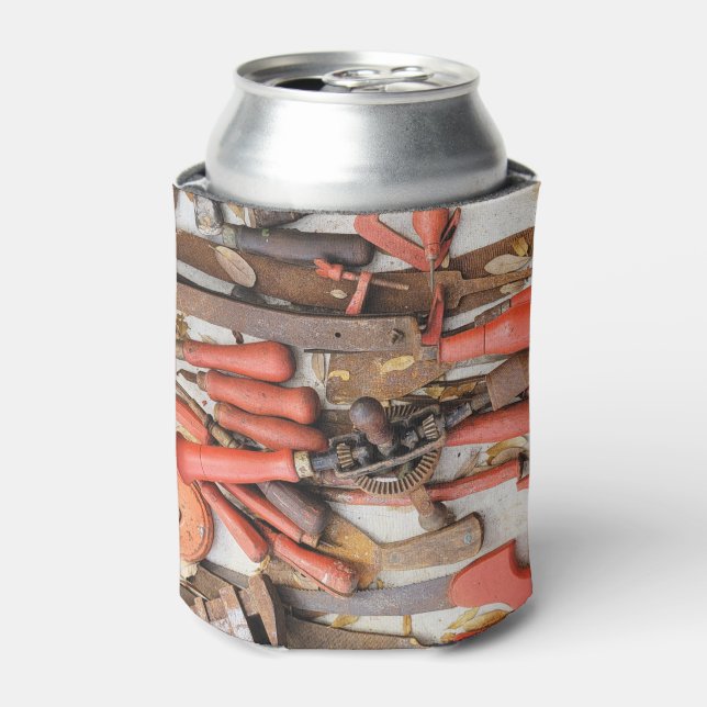 Enfriador De Latas Herramientas Herramienta Antiguo Hombre Rojo Rústi (Lata Anverso)