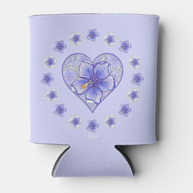 Enfriador De Latas Hibiscus & lace BLUE (Anverso)