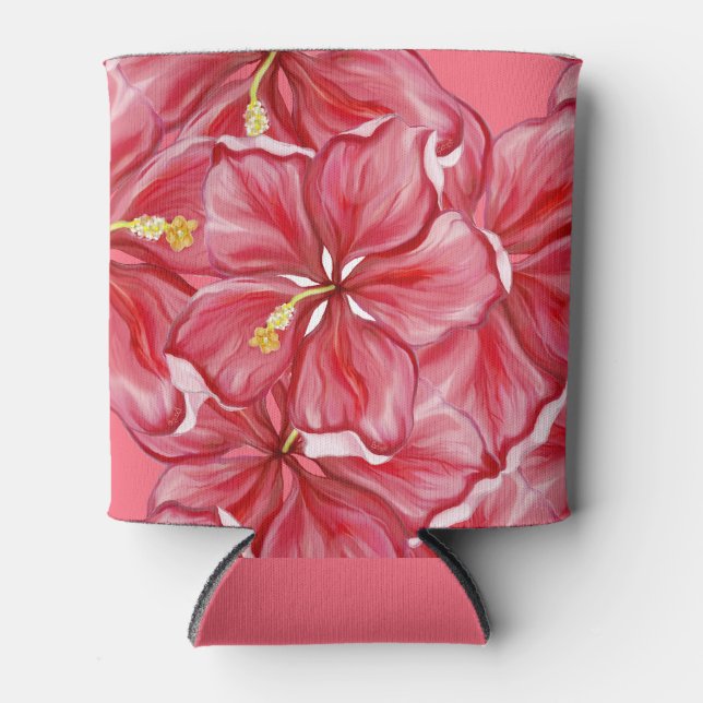 Enfriador De Latas Hibiscus & lace RED (Anverso)