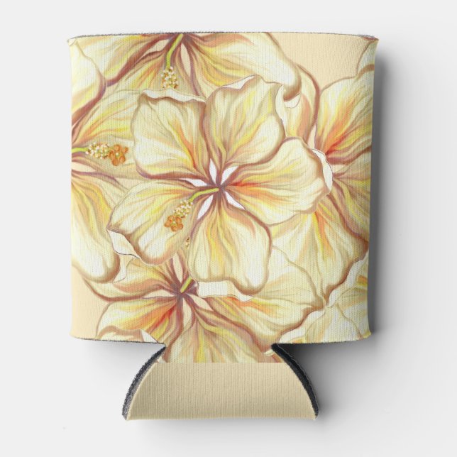 Enfriador De Latas Hibiscus & lace YELLOW (Anverso)