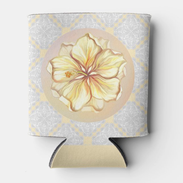 Enfriador De Latas Hibiscus & lace YELLOW (Anverso)